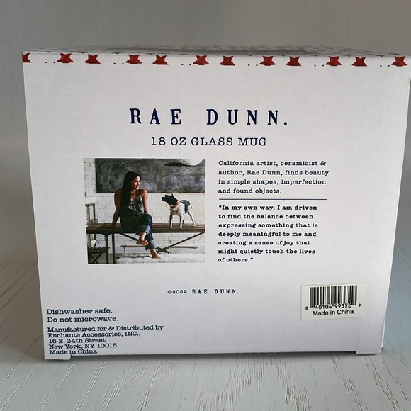 NWT Rae Dunn 18 ounce clear glass mug “Proud American” - Picture 4 of 4